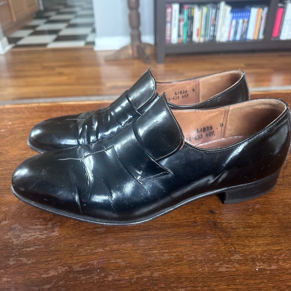 Johnston & Murphy Black Leather Loafers Slip-Ons